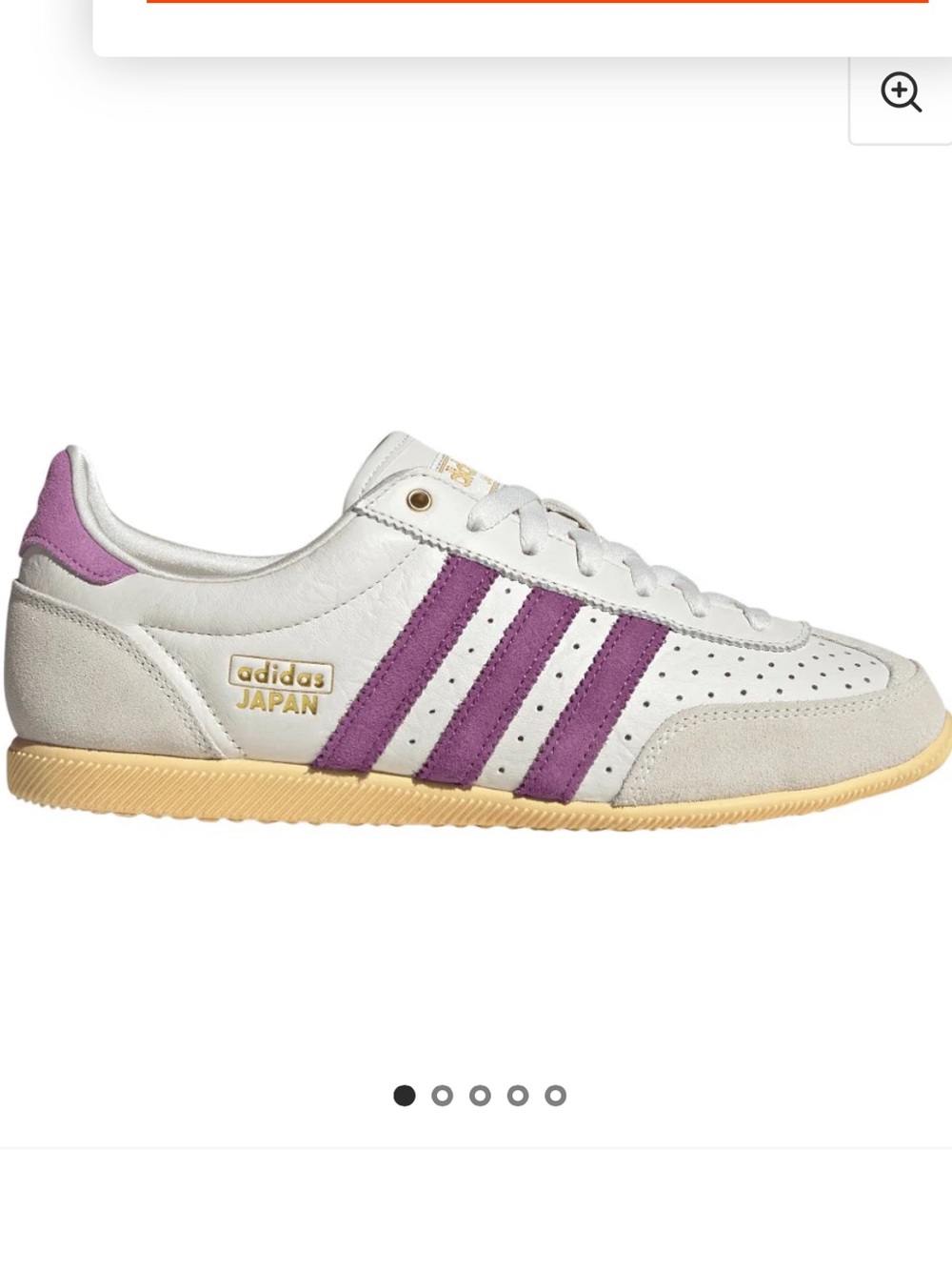 Adidas Japan Lace Up White Purple Sneakers, Size 10,5, NWT